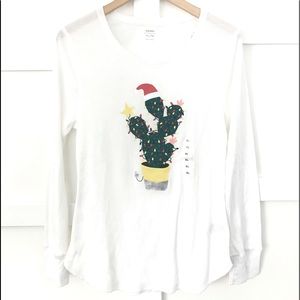 Old Navy Women’s Holiday PJ Top Christmas Cactus